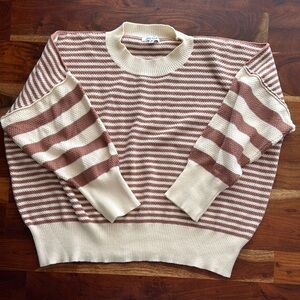 Oversized Striped Brown and Cream Sweater
